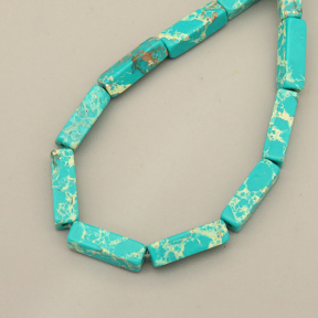 Natural Imperial Jasper Beads Strands,Long Block,Cyan Blue,4x13mm,Hole:1.2mm,about 30 pcs/strand,about 80 g/strand,5 strands/package,14.96"(38cm),XBGB06738bhva-L020