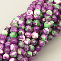 Natural Riverstones Beads Strands,Round,Purple Green White,4mm,Hole:0.8mm,about 95 pcs/strand,about 9 g/strand,5 strands/package,14.96"(38cm),XBGB06752vbmb-L020