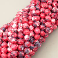 Natural Riverstones Beads Strands,Round,Off-White Purple,6mm,Hole:0.8mm,about 63 pcs/strand,about 22 g/strand,5 strands/package,14.96"(38cm),XBGB06768vbmb-L020