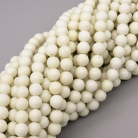 Natural Riverstones Beads Strands,Round,Cream Color,6mm,Hole:0.8mm,about 63 pcs/strand,about 22 g/strand,5 strands/package,14.96"(38cm),XBGB06774vbmb-L020