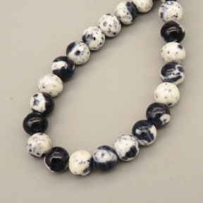 Natural Riverstones Beads Strands,Round,Dark Blue Beige,6mm,Hole:0.8mm,about 63 pcs/strand,about 22 g/strand,5 strands/package,14.96"(38cm),XBGB06778vbmb-L020
