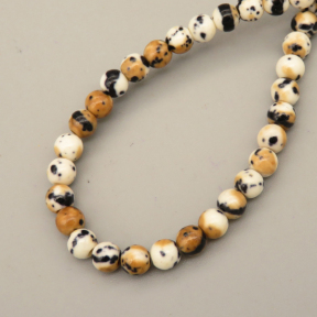 Natural Riverstones Beads Strands,Round,White Brown Black,4mm,Hole:0.8mm,about 95 pcs/strand,about 9 g/strand,5 strands/package,14.96"(38cm),XBGB06780vbmb-L020