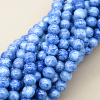 Natural Riverstones Beads Strands,Round,Blue,6mm,Hole:0.8mm,about 63 pcs/strand,about 22 g/strand,5 strands/package,14.96"(38cm),XBGB06788vbmb-L020