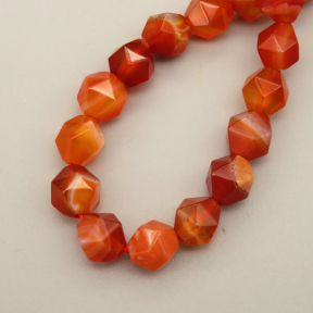 Natural Agate Beads Strands,Star Horn,Faceted,Orange Red,8mm,Hole:1mm,about 47 pcs/strand,about 24 g/strand,5 strands/package,14.96"(38cm),XBGB06796vhha-L020