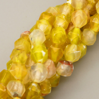 Natural Agate Beads Strands,Star Horn,Faceted,Yellow,8mm,Hole:1mm,about 47 pcs/strand,about 24 g/strand,5 strands/package,14.96"(38cm),XBGB06798vhha-L020