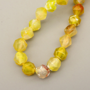 Natural Agate Beads Strands,Star Horn,Faceted,Yellow,8mm,Hole:1mm,about 47 pcs/strand,about 24 g/strand,5 strands/package,14.96"(38cm),XBGB06798vhha-L020