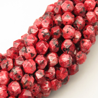 Natural Sesame Jasper/Kiwi Jasper Beads Strands,Star Horn,Faceted,Wine Red Black,8mm,Hole:1mm,about 47 pcs/strand,about 24 g/strand,5 strands/package,14.96"(38cm),XBGB06806vhha-L020