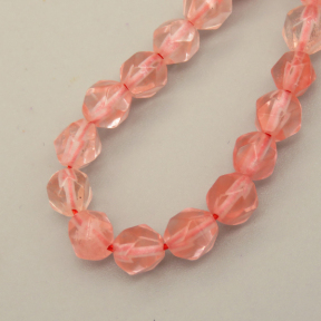 Cherry Quartz Glass Beads Strands,Star Horn,Faceted,Pink,6mm,Hole:0.8mm,about 63 pcs/strand,about 12 g/strand,5 strands/package,14.96"(38cm),XBGB06826bhva-L020