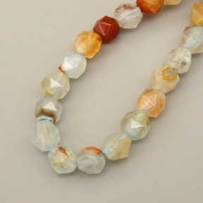 Natural Agate Beads Strands,Star Horn,Faceted,Milky Orange,6mm,Hole:0.8mm,about 63 pcs/strand,about 12 g/strand,5 strands/package,14.96"(38cm),XBGB06838bhva-L020