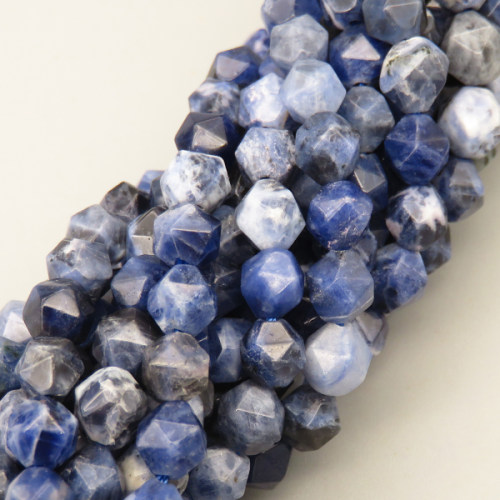 Natural Sodalite Beads Strands,Star Horn,Faceted,Royal Blue,6mm,Hole:0.8mm,about 63 pcs/strand,about 12 g/strand,5 strands/package,14.96"(38cm),XBGB06852vhkb-L020