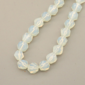Opalite Beads Strands,Star Horn,Faceted,Cream,6mm,Hole:0.8mm,about 63 pcs/strand,about 12 g/strand,5 strands/package,14.96"(38cm),XBGB06862bhva-L020