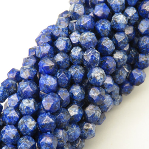 Natural Lapis Lazuli Beads Strands,Star Horn,Faceted,Royal Blue,6mm,Hole:0.8mm,about 63 pcs/strand,about 12 g/strand,5 strands/package,14.96"(38cm),XBGB06866bhva-L020