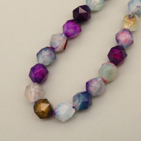 Natural Agate Beads Strands,Star Horn,Faceted,Mixed Color,6mm,Hole:0.8mm,about 63 pcs/strand,about 12 g/strand,5 strands/package,14.96"(38cm),XBGB06868bhva-L020