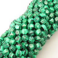 Synthetic Malachite Beads Strands,Star Horn,Faceted,Dark Green,6mm,Hole:0.8mm,about 63 pcs/strand,about 12 g/strand,5 strands/package,14.96"(38cm),XBGB06870bhva-L020