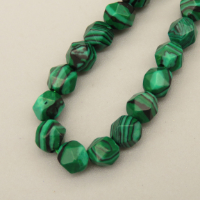 Synthetic Malachite Beads Strands,Star Horn,Faceted,Dark Green,6mm,Hole:0.8mm,about 63 pcs/strand,about 12 g/strand,5 strands/package,14.96"(38cm),XBGB06870bhva-L020