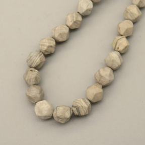 Natural Netstone Beads Strands,Star Horn,Faceted,Gray,6mm,Hole:0.8mm,about 63 pcs/strand,about 12 g/strand,5 strands/package,14.96"(38cm),XBGB06882bhva-L020