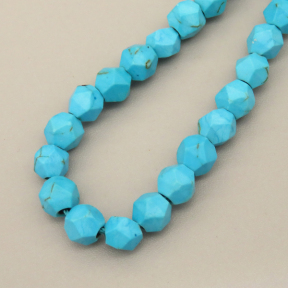 Natural Howlite Beads Strands,Star Horn,Faceted,Sky Blue,6mm,Hole:0.8mm,about 63 pcs/strand,about 12 g/strand,5 strands/package,14.96"(38cm),XBGB06908bhva-L020