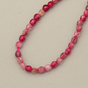 Natural Agate Beads Strands,Round,Faceted,Pink Purple,2mm,Hole:0.5mm,about 190 pcs/strand,about 2.5 g/strand,5 strands/package,14.96"(38cm),XBGB06918vhha-L020