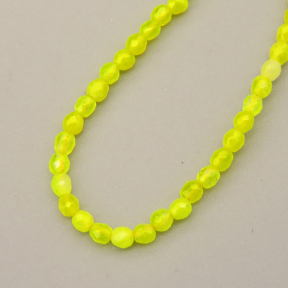 Natural Agate Beads Strands,Round,Faceted,Yellow,2mm,Hole:0.5mm,about 190 pcs/strand,about 2.5 g/strand,5 strands/package,14.96"(38cm),XBGB06920vhha-L020
