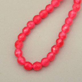 Natural Agate Beads Strands,Round,Faceted,Pink,2mm,Hole:0.5mm,about 190 pcs/strand,about 2.5 g/strand,5 strands/package,14.96"(38cm),XBGB06924vhha-L020