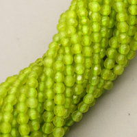 Natural Agate Beads Strands,Round,Faceted,Light Green,2mm,Hole:0.5mm,about 190 pcs/strand,about 2.5 g/strand,5 strands/package,14.96"(38cm),XBGB06940vhha-L020