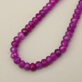 Natural Agate Beads Strands,Abacus Beads,Faceted,Purple,2x3mm,Hole:0.5mm,about 126 pcs/strand,about 5.5 g/strand,5 strands/package,14.96"(38cm),XBGB06948bhva-L020