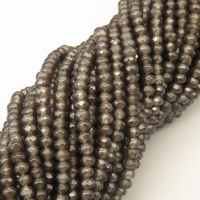 Natural Agate Beads Strands,Abacus Beads,Faceted,Dark Grey,2x3mm,Hole:0.5mm,about 126 pcs/strand,about 5.5 g/strand,5 strands/package,14.96"(38cm),XBGB06950bhva-L020