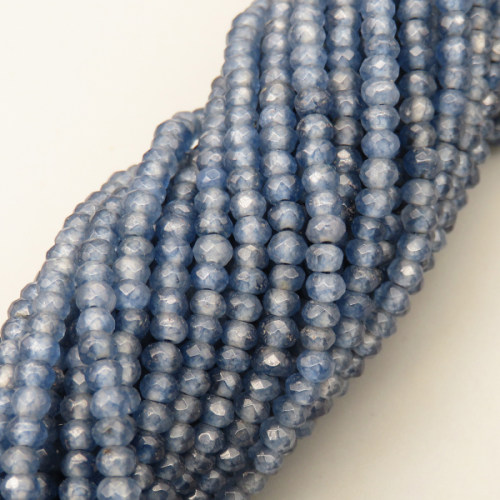 Natural Agate Beads Strands,Abacus Beads,Faceted,Dark Blue,2x3mm,Hole:0.5mm,about 126 pcs/strand,about 5.5 g/strand,5 strands/package,14.96"(38cm),XBGB06952bhva-L020