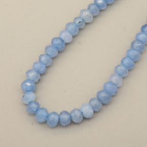 Natural Agate Beads Strands,Abacus Beads,Faceted,Light Blue,2x3mm,Hole:0.5mm,about 126 pcs/strand,about 5.5 g/strand,5 strands/package,14.96"(38cm),XBGB06958bhva-L020