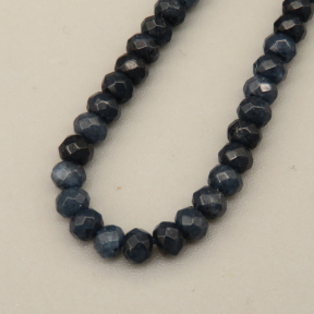 Natural Agate Beads Strands,Abacus Beads,Faceted,Dark Blue,2x3mm,Hole:0.5mm,about 126 pcs/strand,about 5.5 g/strand,5 strands/package,14.96"(38cm),XBGB06960bhva-L020