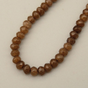 Natural Agate Beads Strands,Abacus Beads,Faceted,Brown,2x3mm,Hole:0.5mm,about 126 pcs/strand,about 5.5 g/strand,5 strands/package,14.96"(38cm),XBGB06982bhva-L020