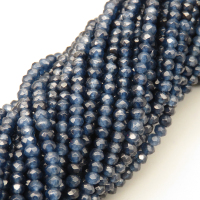 Natural Agate Beads Strands,Abacus Beads,Faceted,Dark Blue,2x3mm,Hole:0.5mm,about 126 pcs/strand,about 5.5 g/strand,5 strands/package,14.96"(38cm),XBGB06992bhva-L020