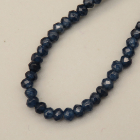 Natural Agate Beads Strands,Abacus Beads,Faceted,Dark Blue,2x3mm,Hole:0.5mm,about 126 pcs/strand,about 5.5 g/strand,5 strands/package,14.96"(38cm),XBGB06992bhva-L020