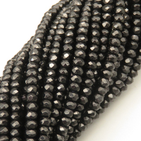 Natural Agate Beads Strands,Abacus Beads,Faceted,Black,2x3mm,Hole:0.5mm,about 126 pcs/strand,about 5.5 g/strand,5 strands/package,14.96"(38cm),XBGB06996bhva-L020