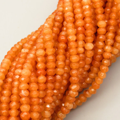 Natural Agate Beads Strands,Abacus Beads,Faceted,Orange,2x3mm,Hole:0.5mm,about 126 pcs/strand,about 5.5 g/strand,5 strands/package,14.96"(38cm),XBGB07000bhva-L020