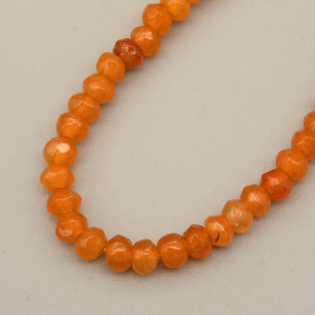 Natural Agate Beads Strands,Abacus Beads,Faceted,Orange,2x3mm,Hole:0.5mm,about 126 pcs/strand,about 5.5 g/strand,5 strands/package,14.96"(38cm),XBGB07000bhva-L020