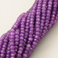 Natural Agate Beads Strands,Abacus Beads,Faceted,Purple,2x3mm,Hole:0.5mm,about 126 pcs/strand,about 5.5 g/strand,5 strands/package,14.96"(38cm),XBGB07006bhva-L020