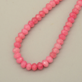 Natural Agate Beads Strands,Abacus Beads,Faceted,Pink,2x3mm,Hole:0.5mm,about 126 pcs/strand,about 5.5 g/strand,5 strands/package,14.96"(38cm),XBGB07008bhva-L020
