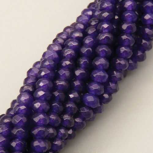 Natural Agate Beads Strands,Abacus Beads,Faceted,Dark Purple,2x3mm,Hole:0.5mm,about 126 pcs/strand,about 5.5 g/strand,5 strands/package,14.96"(38cm),XBGB07014bhva-L020