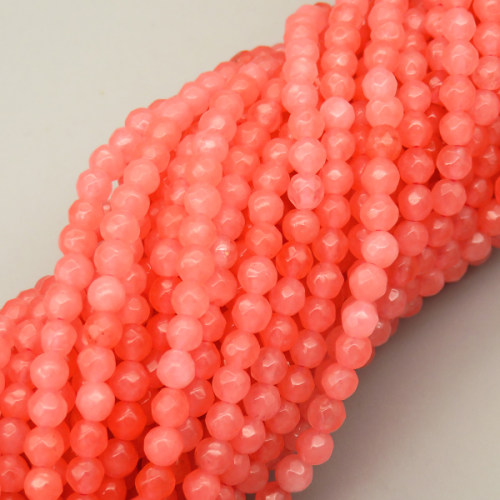 Natural Agate Beads Strands,Round,Faceted,Pink,3mm,Hole:0.8mm,about 126 pcs/strand,about 6.5 g/strand,5 strands/package,14.96"(38cm),XBGB07018bbov-L020