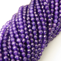 Natural Agate Beads Strands,Round,Faceted,Purple Blue,3mm,Hole:0.8mm,about 126 pcs/strand,about 6.5 g/strand,5 strands/package,14.96"(38cm),XBGB07034bbov-L020