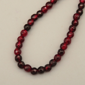 Natural Agate Beads Strands,Round,Faceted,Deep Burgundy,3mm,Hole:0.8mm,about 126 pcs/strand,about 6.5 g/strand,5 strands/package,14.96"(38cm),XBGB07040bbov-L020
