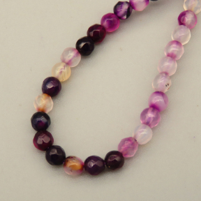 Natural Agate Beads Strands,Round,Faceted,Purple,3mm,Hole:0.8mm,about 126 pcs/strand,about 6.5 g/strand,5 strands/package,14.96"(38cm),XBGB07042bbov-L020