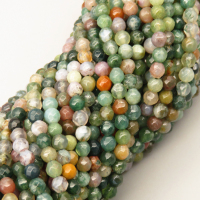 Natural Agate Beads Strands,Round,Faceted,Grass Green,3mm,Hole:0.8mm,about 126 pcs/strand,about 6.5 g/strand,5 strands/package,14.96"(38cm),XBGB07044bbov-L020