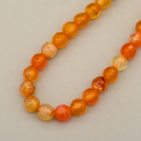 Natural Agate Beads Strands,Round,Faceted,Orange,3mm,Hole:0.8mm,about 126 pcs/strand,about 6.5 g/strand,5 strands/package,14.96"(38cm),XBGB07048bbov-L020