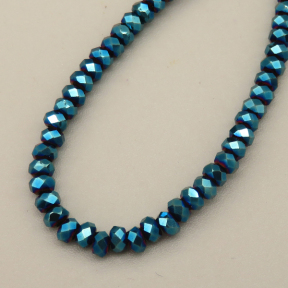Non-magnetic Synthetic Hematite Beads Strands,Abacus Beads,Faceted,Dark Blue,2x3mm,Hole:0.5mm,about 126 pcs/strand,about 5.5 g/strand,5 strands/package,14.96"(38cm),XBGB07074vbmb-L020