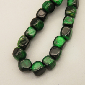 Natural Color Tiger Eye Beads Strands,Angle of Attack,Square,Dyed,Green Black,8x8mm,Hole:1.2mm,51 pcs/strand,36 g/strand,5 strands/package,14.96"(38cm),XBGB07088vhmv-L020