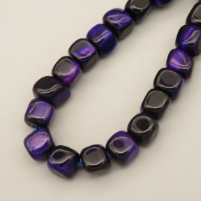 Natural Color Tiger Eye Beads Strands,Angle of Attack,Square,Dyed,Purple,8x8mm,Hole:1.2mm,51 pcs/strand,36 g/strand,5 strands/package,14.96"(38cm),XBGB07090vhmv-L020