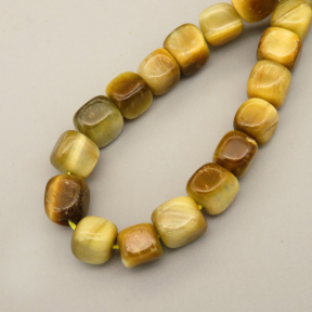 Natural Color Tiger Eye Beads Strands,Angle of Attack,Square,Dyed,Brown,8x8mm,Hole:1.2mm,51 pcs/strand,36 g/strand,5 strands/package,14.96"(38cm),XBGB07096vhmv-L020