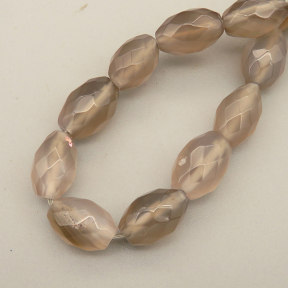 Natural Agate Beads Strands,Rice Grains,Faceted,Dyed,Gray,8x12mm,Hole:1.2mm,32 pcs/strand,80 g/strand,5 strands/package,14.96"(38cm),XBGB07122bhia-L020
